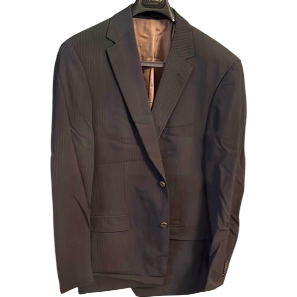 Hugo‎ boss, Men's Pinstripe blazer wool poly blend 85/15 has 42 L see photos